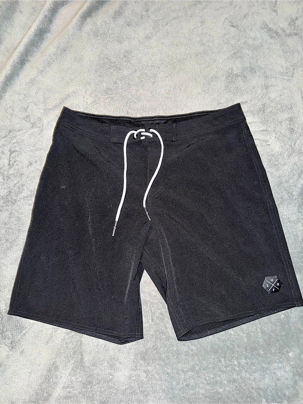 George Men's E-Board Swim Trunks Black Waist 34